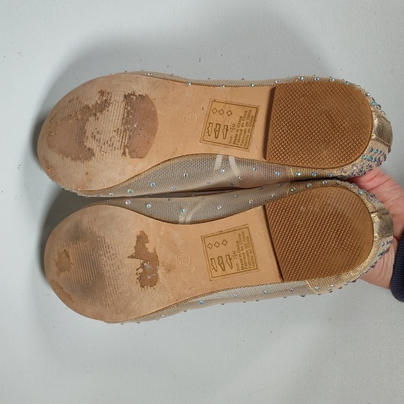 David's Bridal Illusion Toe Cap Crystal Embellished Ballet Flats 7.5 - Picture 9 of 12